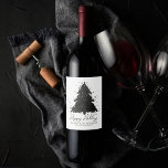 Moody Merry Christmas | Dark Midnight Aquamarin Tr Weinetikett<br><div class="desc">Die Saison für Dekoration und Unterhaltung! Moderner, düsterer und launischer abstrakter Ferienbaum und handgeschriebener "Frohe Weihnachten" in einer reichen, luxuriösen Palette. Dieses elegante festliche Design zeichnet sich durch einen funkelnd Whirlpool mit einem frisch gestrichenen Spritzer aus, der mit Imitaten aus metallischem Glitzer verstärkt wird. Für andere Farben oder passende Produkte...</div>