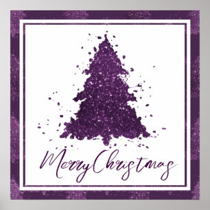 Moody Merry Christmas   Dunkler Pflaumenbaum, Lila Poster