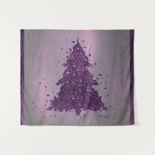 Moody Merry Christmas Lila Baum "Deep Pum" Wandteppich