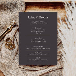 Moody Minimal Wedding Details Card Begleitkarte