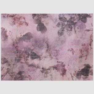 Moody Modern Floral Lila Ephemere Decoupage Art Seidenpapier