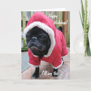Moody Mops Weihnachtsgrüßkarte Feiertagskarte