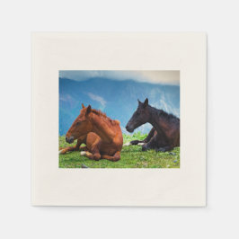 Moody Mountain Horses: Eine Reise in die feine Kun Serviette