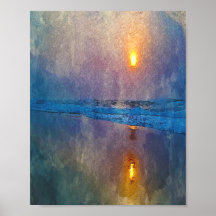 Moody muffiger Sonnenaufgang am Meer