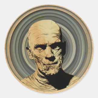 Moody Mummy Runder Aufkleber