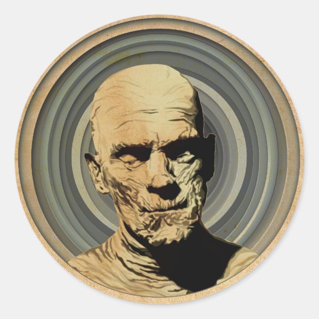 Moody Mummy Runder Aufkleber (Vorderseite)