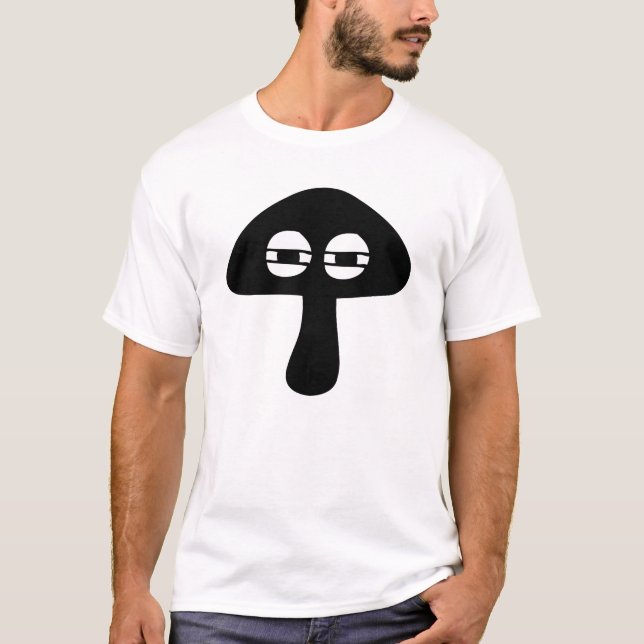 Moody Mushroom Silhouette nicht lustig T-Shirt (Vorderseite)