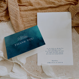 Moody Ocean Watercolor Carte de remerciements