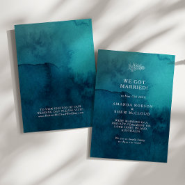 Moody Ocean Watercolor Elopement Faire-part