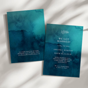 Moody Ocean Watercolor Elopement Faire-part