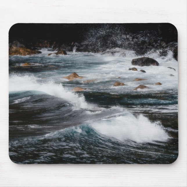 Moody ocean waves, art photo mousepad (Vorne)