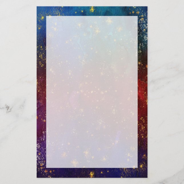 Moody Ombre | Psychedelische Grunge Gold Stardust Briefpapier (Vorderseite)