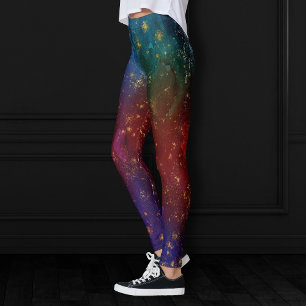 Moody Ombre   Psychedelische Grunge Gold Stardust Leggings
