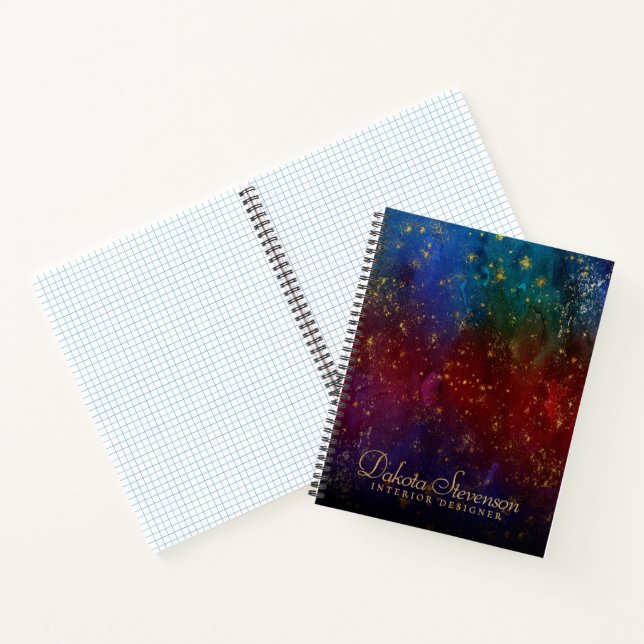 Moody Ombre | Psychedelische Grunge Gold Stardust Notizbuch (Innenseite)