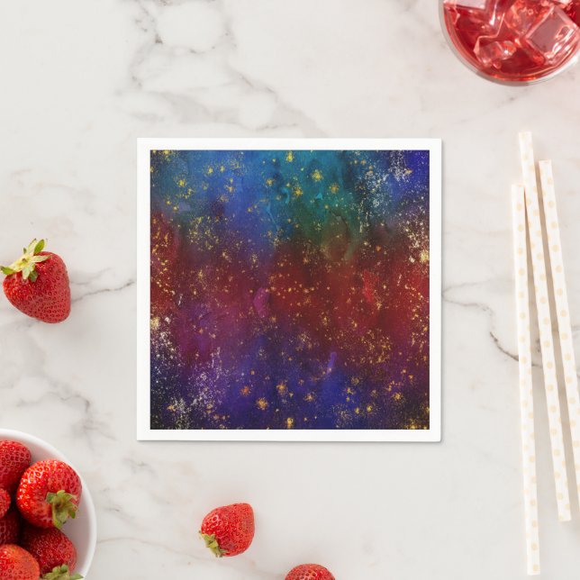 Moody Ombre | Psychedelische Grunge Gold Stardust Serviette (Beispiel)