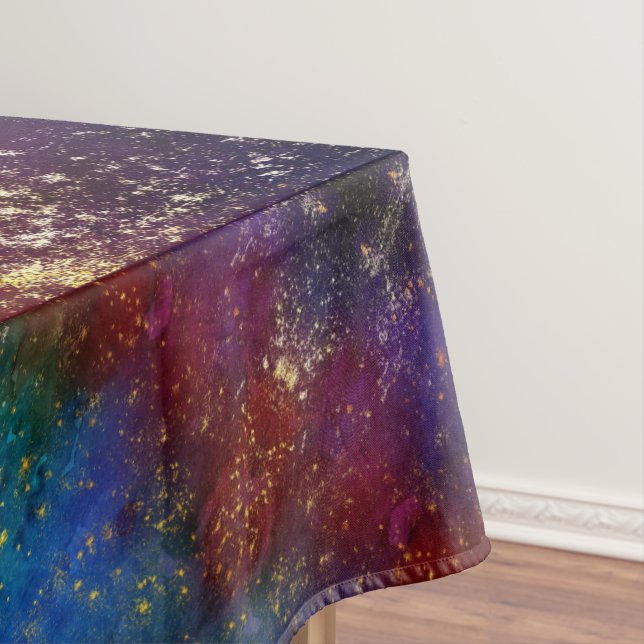 Moody Ombre | Psychedelische Grunge Gold Stardust Tischdecke (Beispiel)