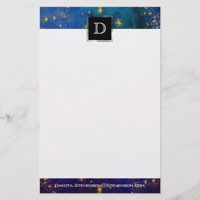 Moody Ombre | Psychedelische Grunge Stardust Monog Briefpapier (Vorderseite)
