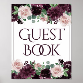 Moody Passion | Dramatisches Lila Gästebuchzeichen Poster