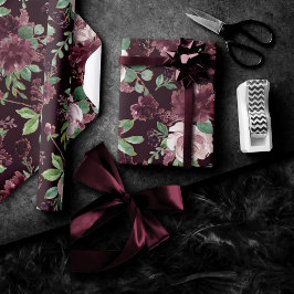 Moody Passion | Dramatisches Muster für Lila Rose Geschenkpapier