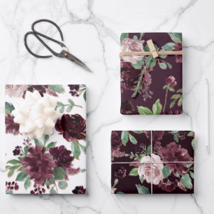 Moody Passion   Dramatisches Muster für Lila Rose Geschenkpapier Set