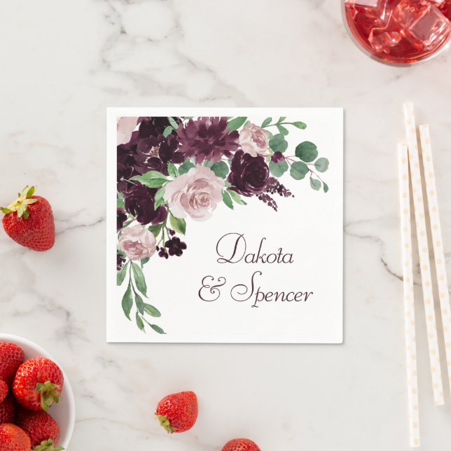 Moody Passions | Dramatisch Lila Rose Serviette (Beispiel)