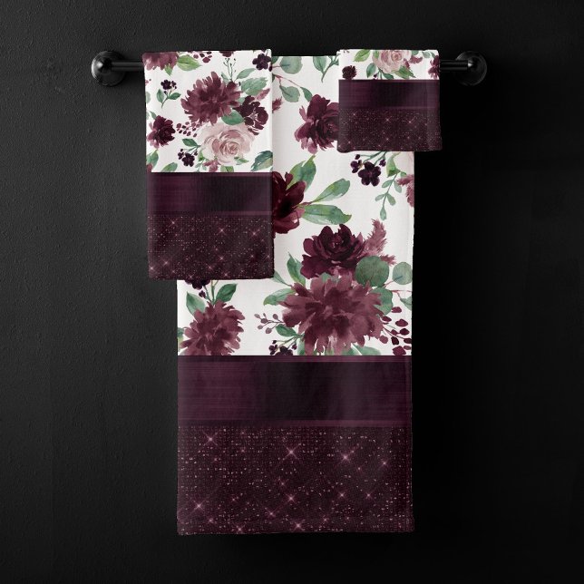 Moody Passions | Dramatischer Lila Rose Badhandtuch Set (Von Creator hochgeladen)