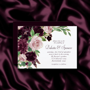 Moody Passions Dramatischer Lila Wein Rose Bouqu Einladung