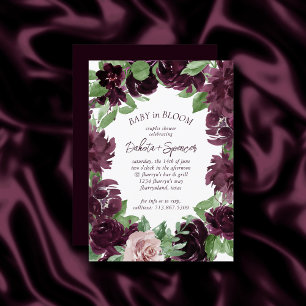 Moody Passions   Dramatischer Lila Wein Rose Kranz Einladung