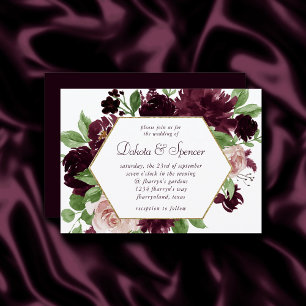 Moody Passions   Dramatischer Lila Wein Rose Kranz Einladung