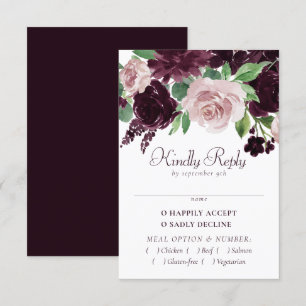 Moody Passions   Dramatischer Lila Wein Rose RSVP Karte