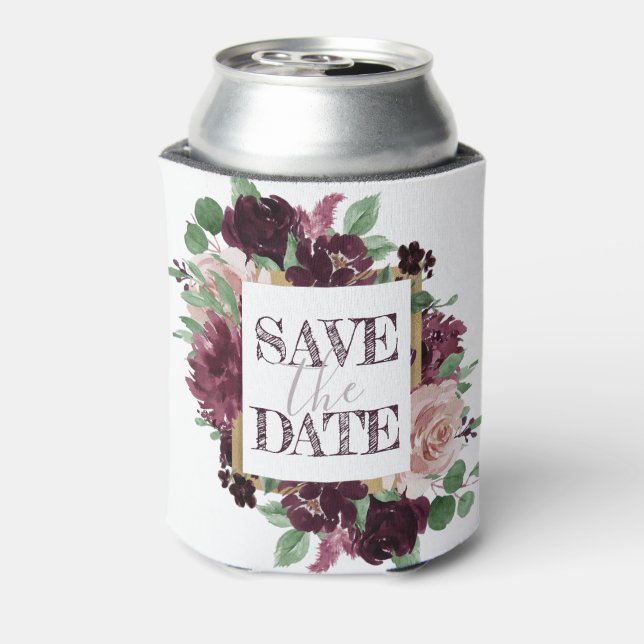 Moody Passions | Dramatischer Wein Save the Date Dosenkühler (Kanne Rückseite)