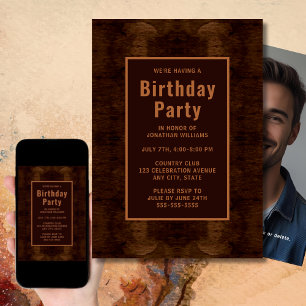 Moody Photo Anniversaire Fête Invitation modifiabl