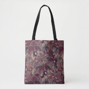 Moody Plum & Feigenblätter-Tasche   Künstlerische  Tasche