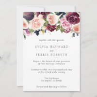 Moody Plum Floral und Fig Wedding