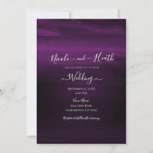 Moody Plum Lila Moderne Wasserfarbenhochzeit