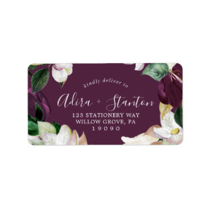 Moody Plum Violet Mariage RSVP Étiquettes de adres