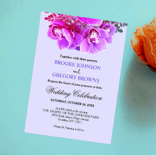 Moody Purple Blooms Invitations de mariage