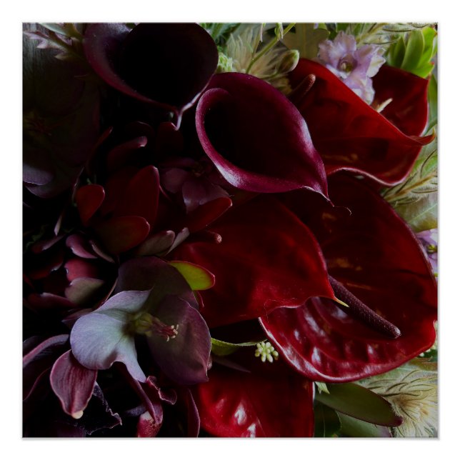 Moody Red Floral Poster Art (Vorderseite)
