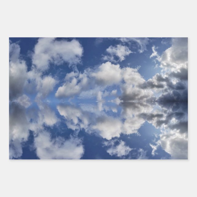 Moody Reflexionen von Wolken in Cornisch Himmel Geschenkpapier Set (Vorderseite)