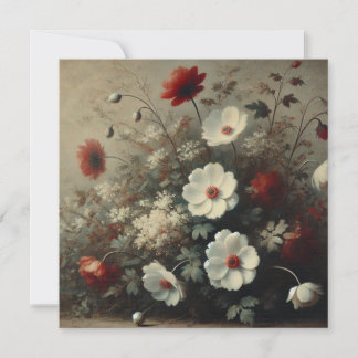 Moody Romantic Florals Geburtstag Einladung