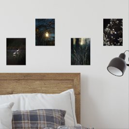 Moody Romantic Nature Wall Art Set of Four Posters