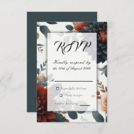 Moody Rustic Automne Florals Mariage RSVP