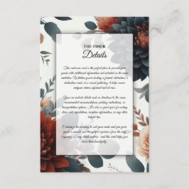 Moody Rustic Fall Florals Wedding Begleitkarte