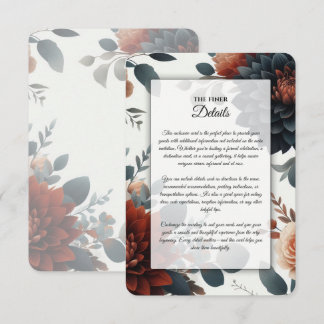 Moody Rustic Fall Florals Wedding Begleitkarte