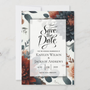 Moody Rustic Fall Florals Wedding Save The Date