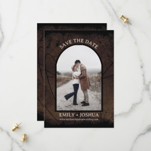 Moody Rustic Flat Save the Date Card Earthy