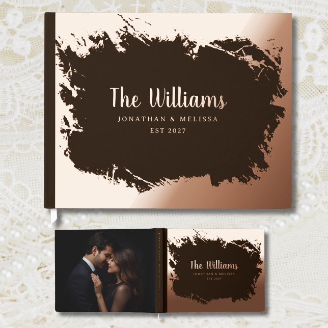 Moody Rustic Foil Guest Books Foto Guestbook Gästebuch (Von Creator hochgeladen)