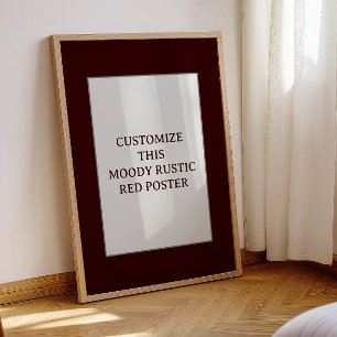 Moody Rustic Red Custom Poster Zitat Weihnachten