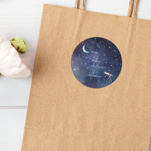 Moody & Stars Babydusche Runder Aufkleber