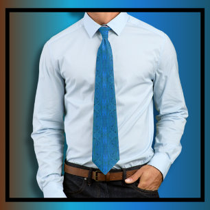 Moody Swirl Pattern Blau Krawatte